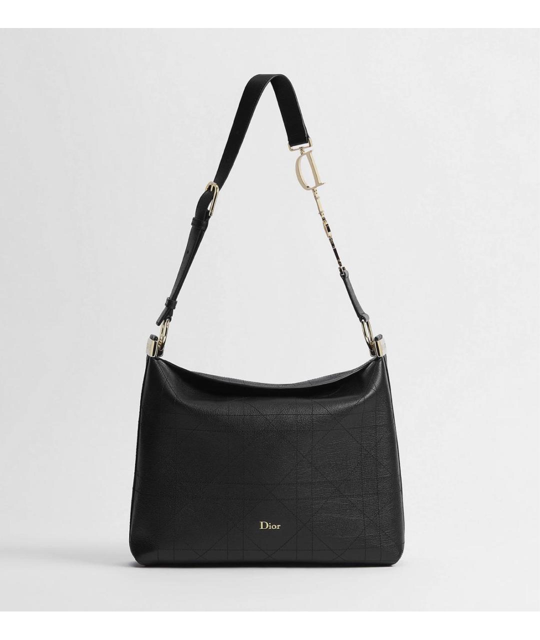 CHRISTIAN DIOR Черная кожаная сумка с короткими ручками, фото 4