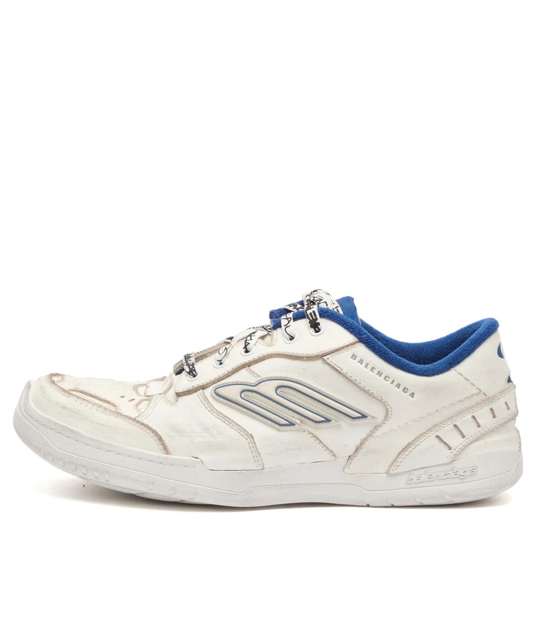 BALENCIAGA Белые кожаные низкие кроссовки / кеды, фото 3
