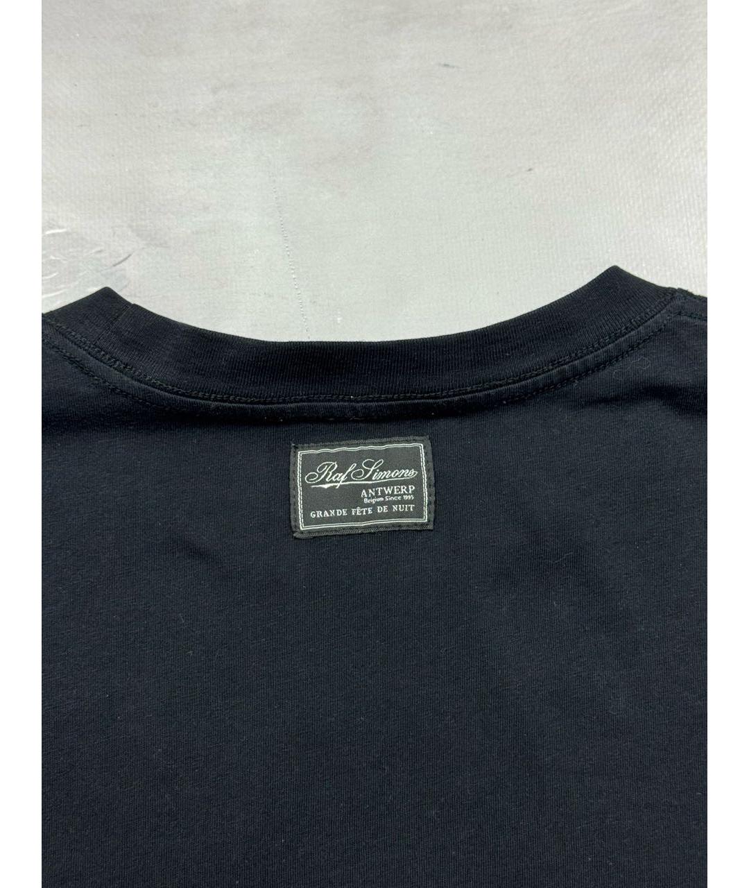 RAF SIMONS Черная хлопковая футболка, фото 4
