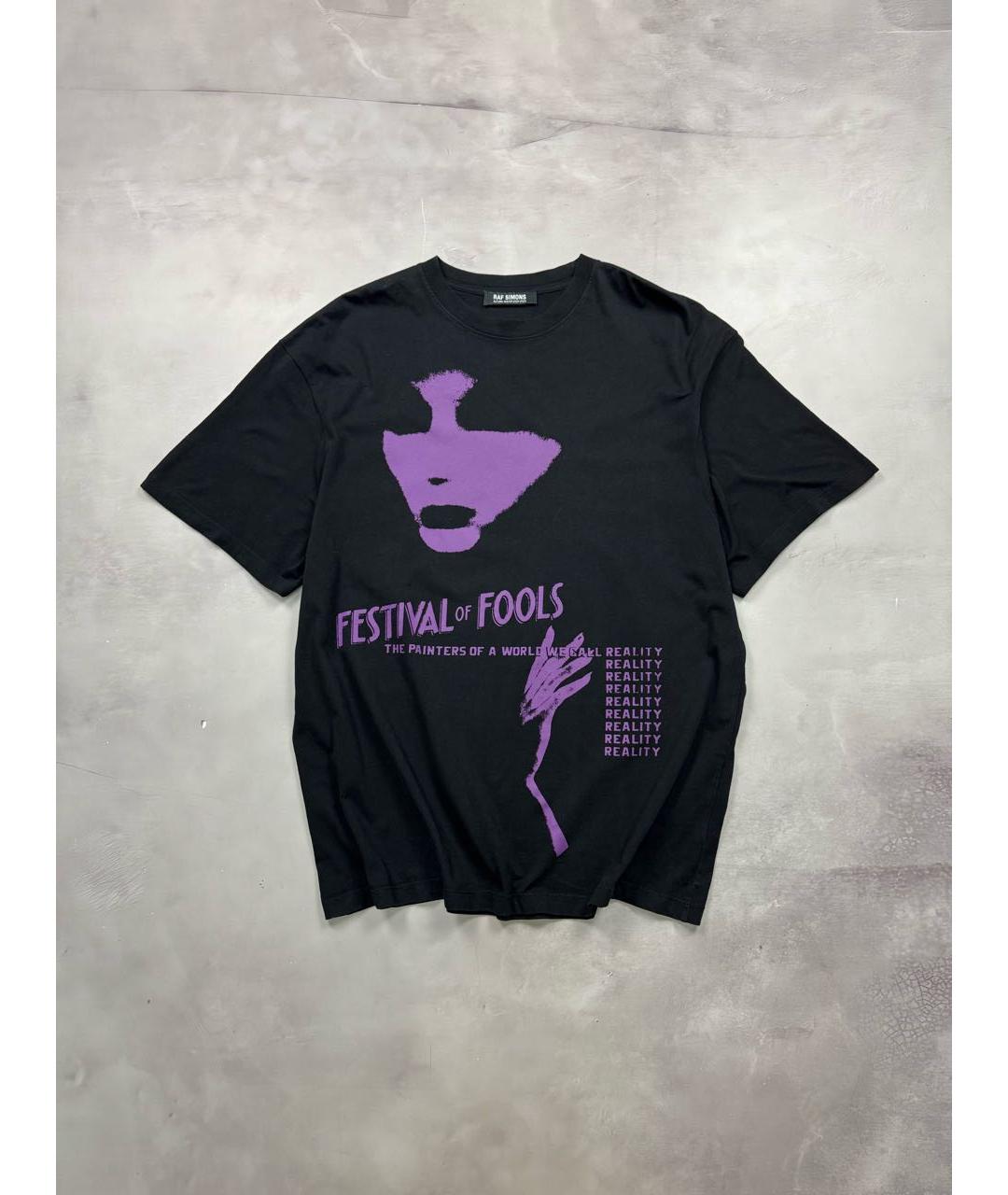 RAF SIMONS Черная хлопковая футболка, фото 9
