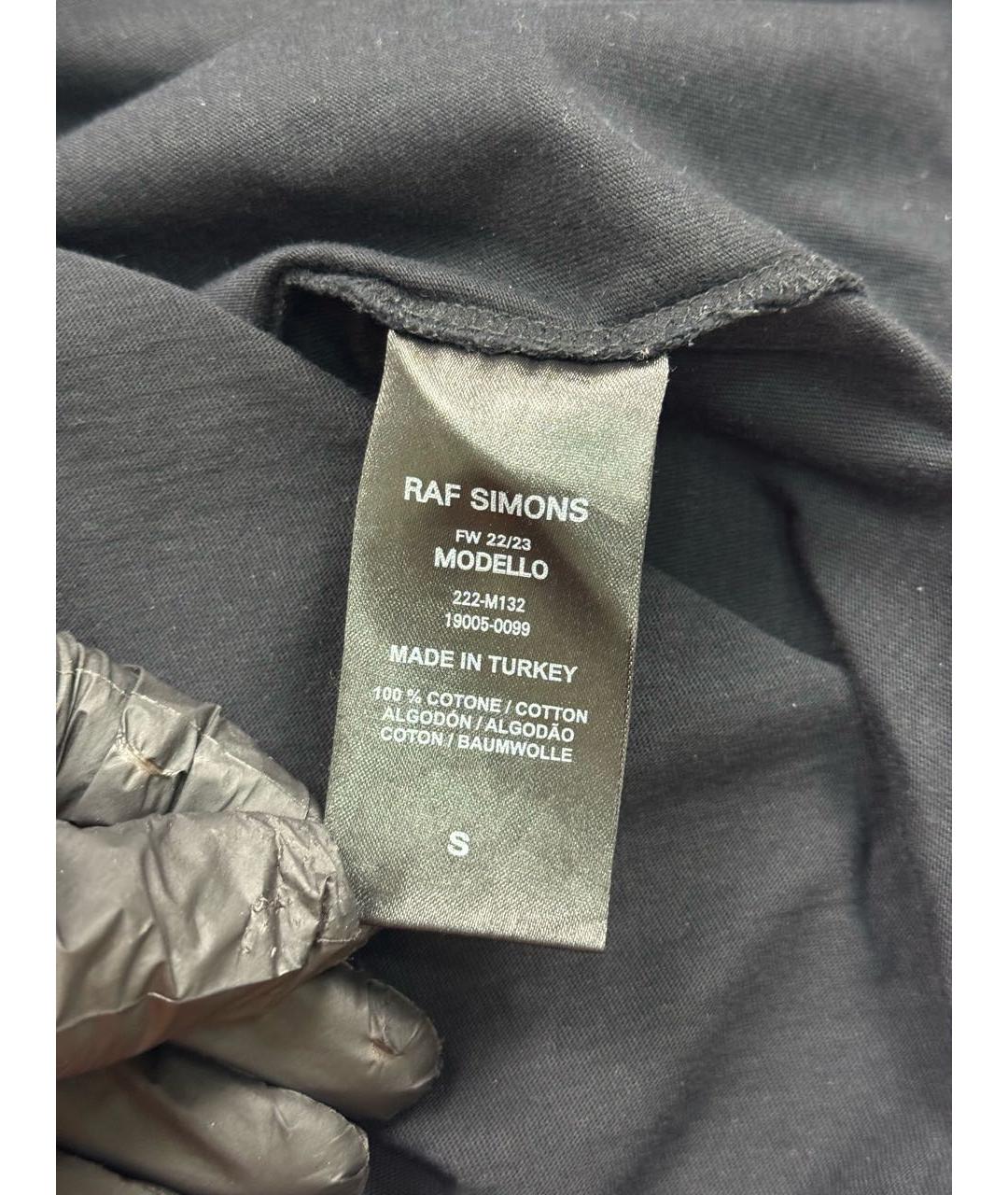 RAF SIMONS Черная хлопковая футболка, фото 7