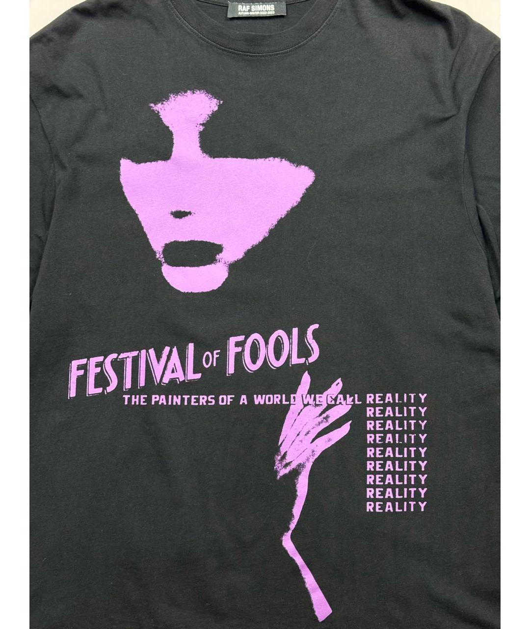 RAF SIMONS Черная хлопковая футболка, фото 2