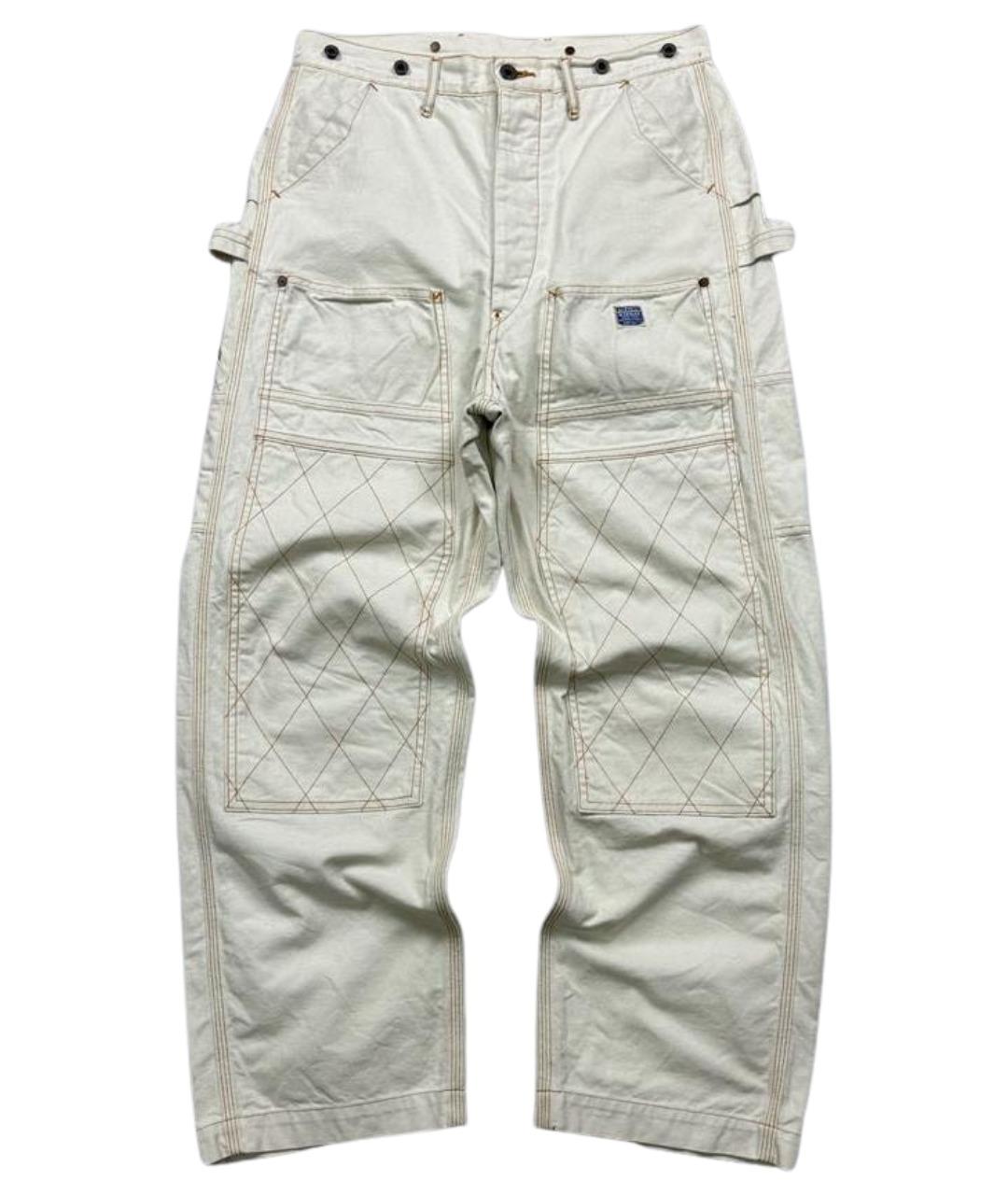 Kapital Белые хлопковые прямые джинсы, фото 1