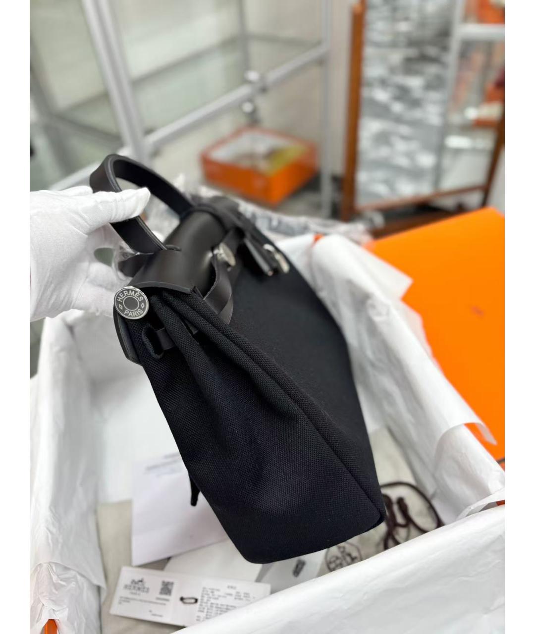 HERMES Черная тканевая сумка через плечо, фото 2