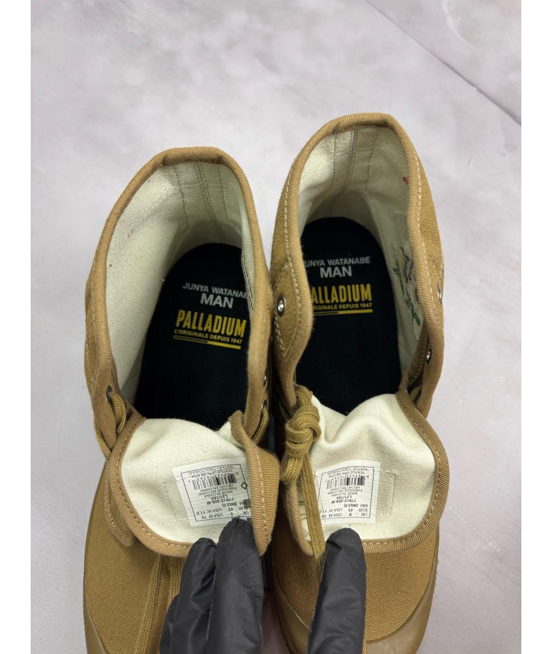 JUNYA WATANABE COMME DES GARÇONS Коричневые текстильные высокие ботинки, фото 6