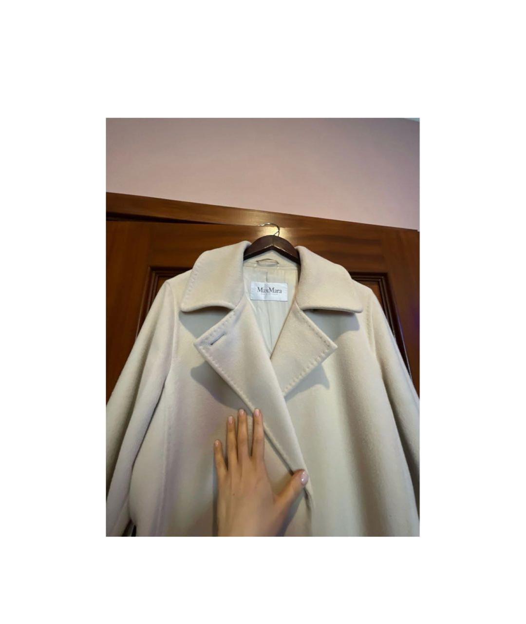 MAX MARA Белое шерстяное пальто, фото 3