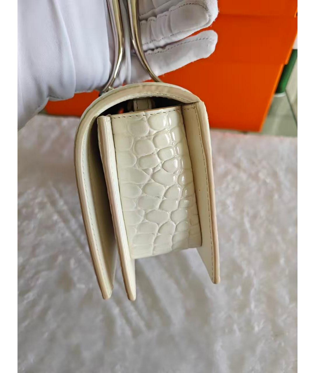 ALEXANDER MCQUEEN Белая кожаная сумка через плечо, фото 4