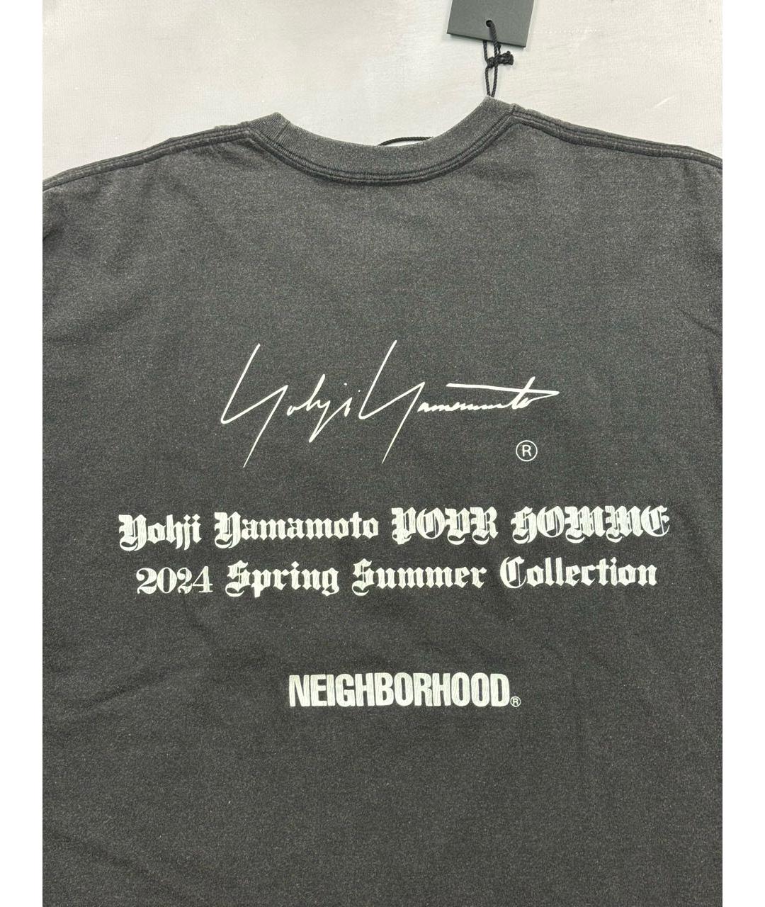 YOHJI YAMAMOTO Черная хлопковая футболка, фото 4