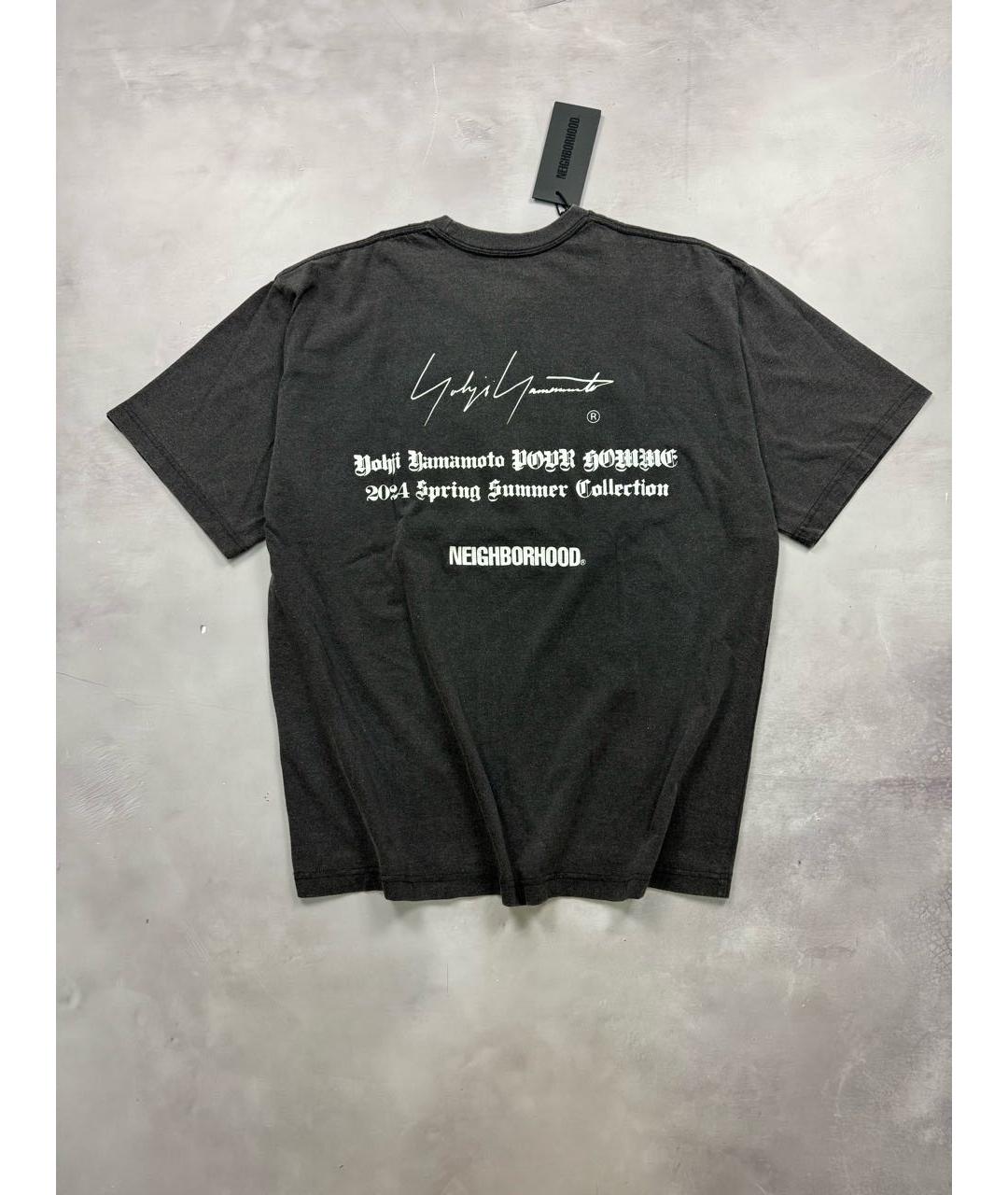 YOHJI YAMAMOTO Черная хлопковая футболка, фото 2