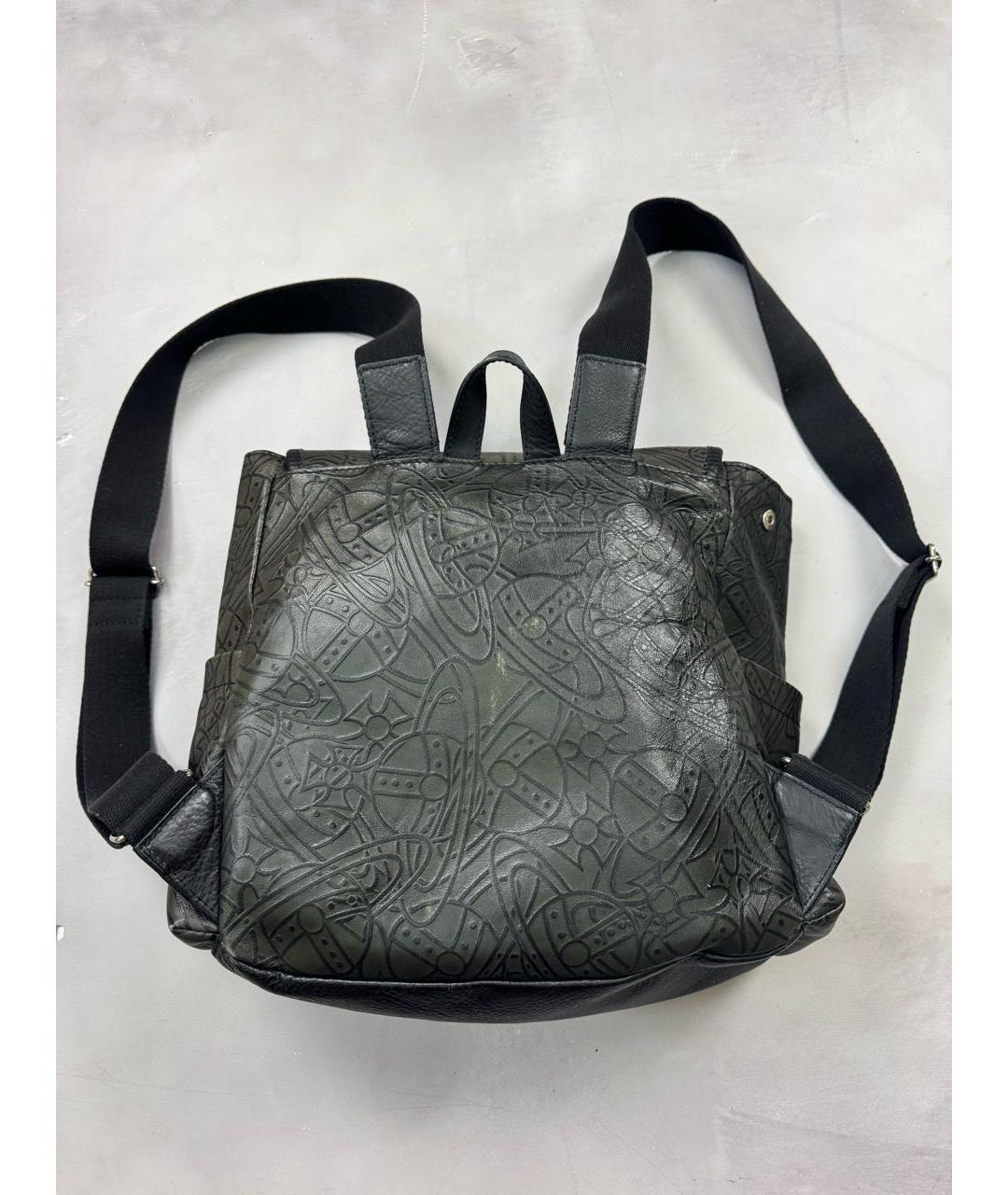 VIVIENNE WESTWOOD Антрацитовый кожаный рюкзак, фото 3