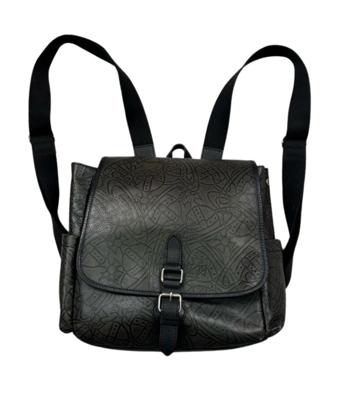 VIVIENNE WESTWOOD Антрацитовый кожаный рюкзак, фото 1