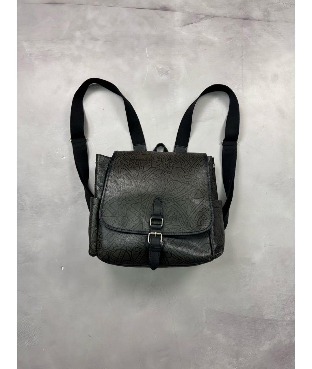 VIVIENNE WESTWOOD Антрацитовый кожаный рюкзак, фото 9