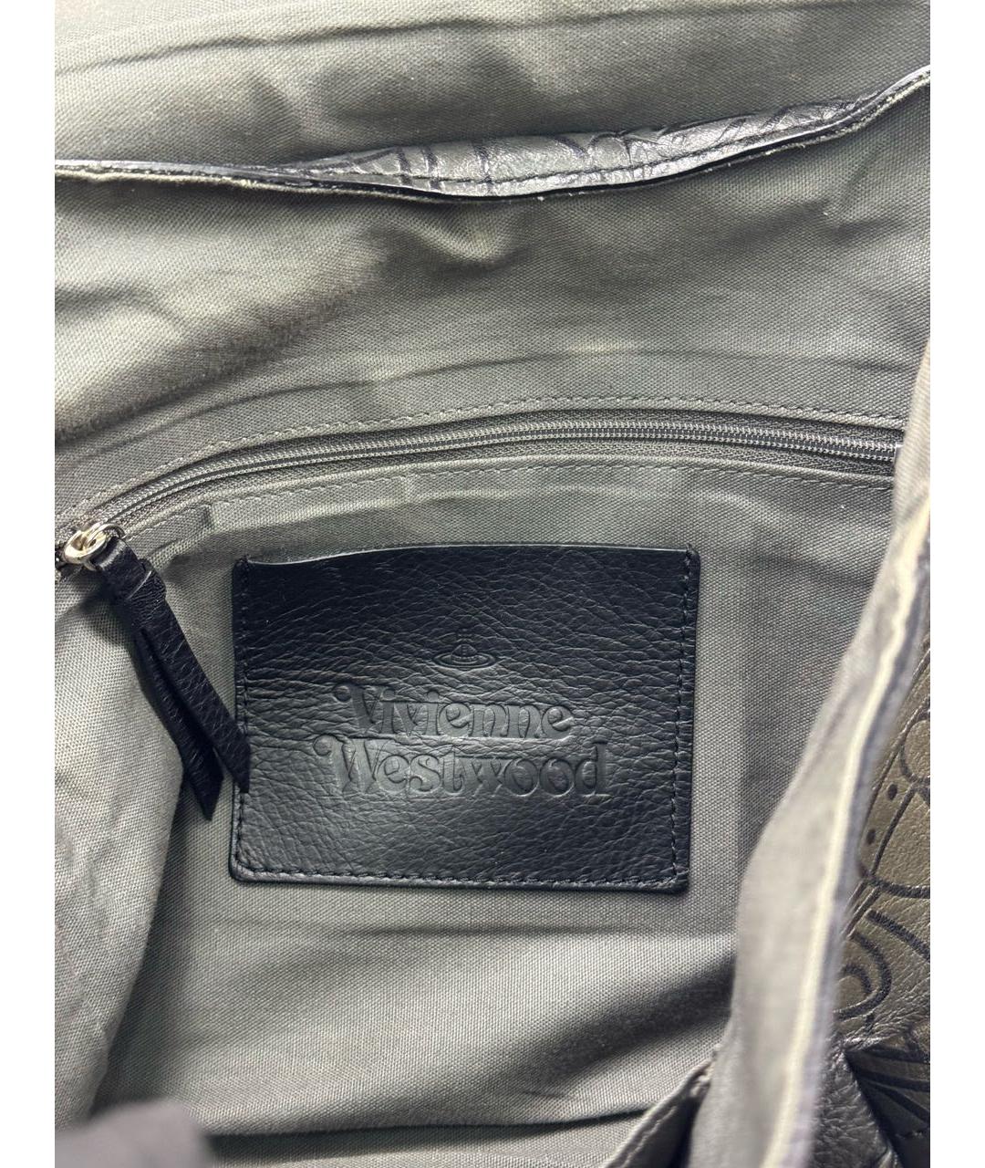 VIVIENNE WESTWOOD Антрацитовый кожаный рюкзак, фото 5
