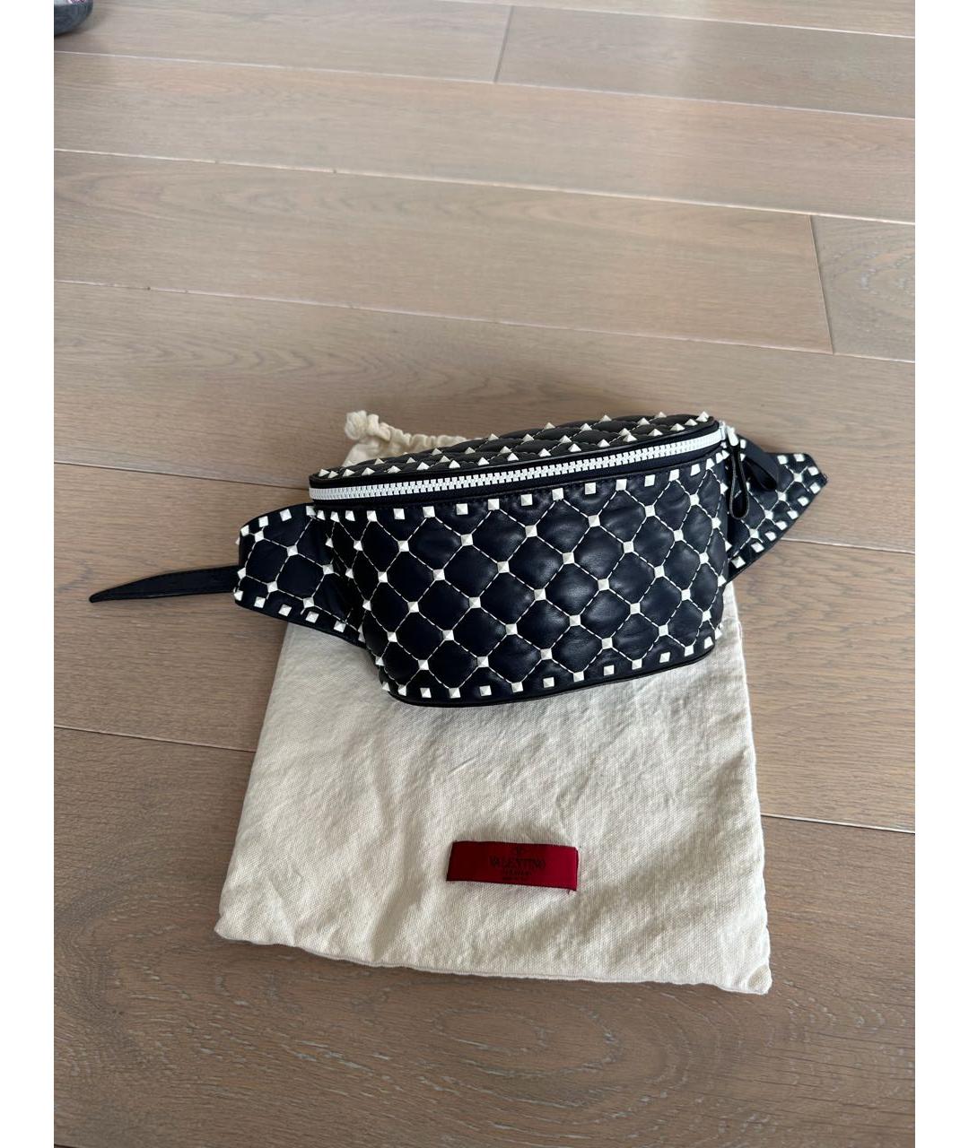 VALENTINO Темно-синяя кожаная поясная сумка, фото 5