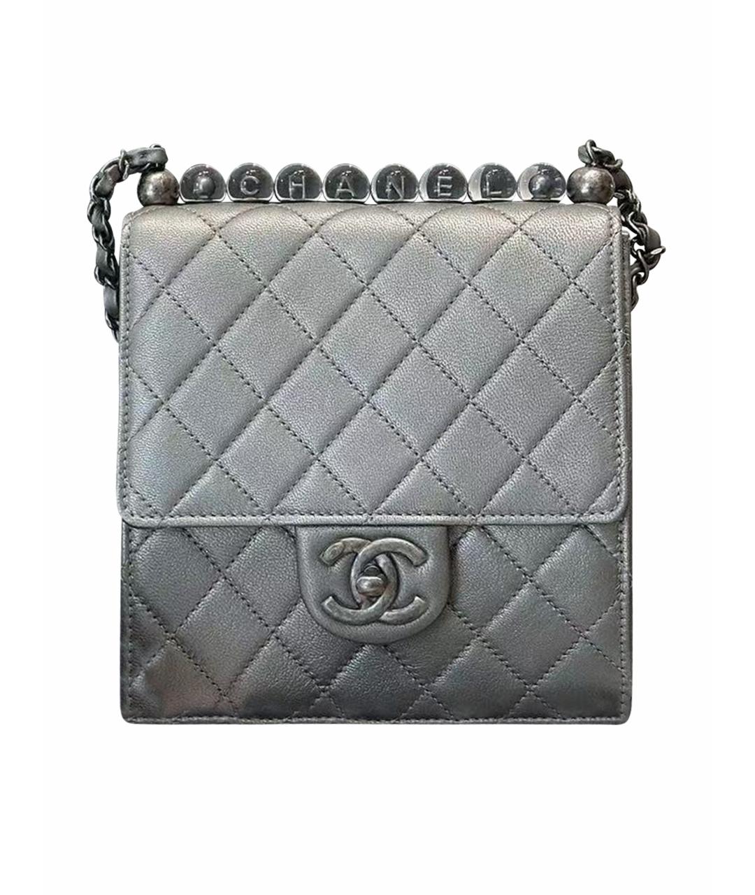 CHANEL Серая кожаная сумка через плечо, фото 1