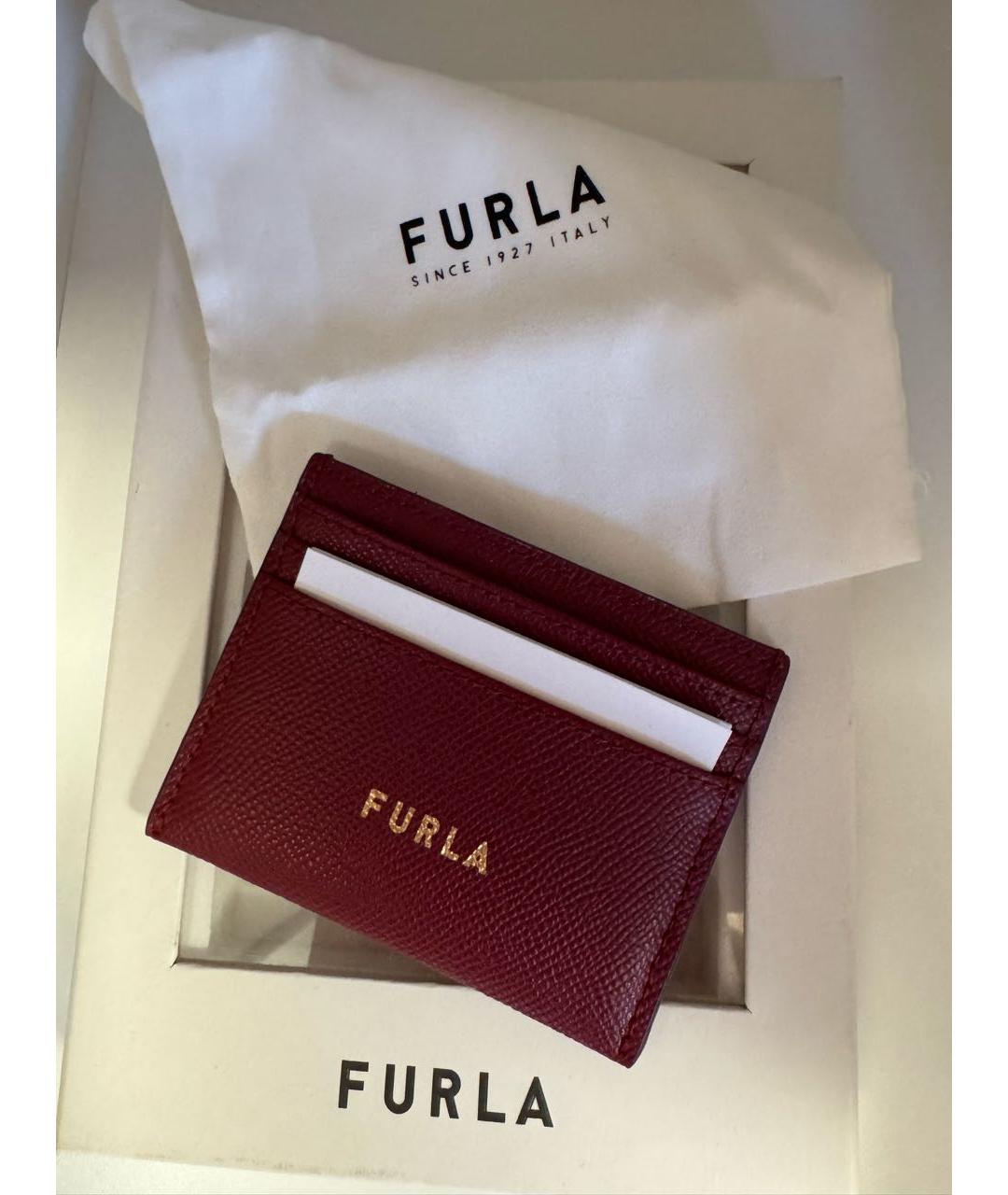 FURLA Бордовый кожаный кардхолдер, фото 2