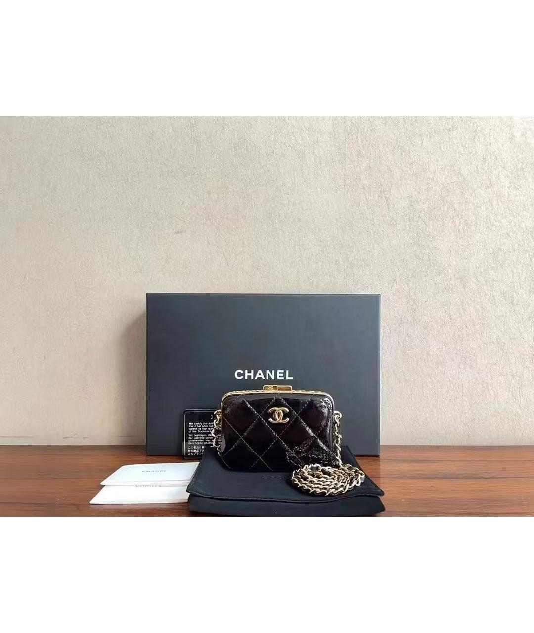 CHANEL Черная кожаная сумка через плечо, фото 5