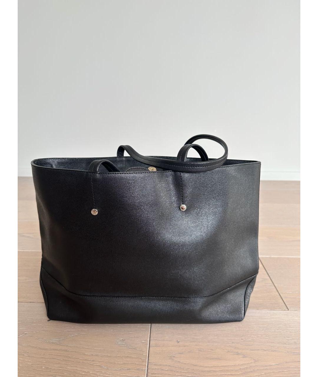 FURLA Черная кожаная сумка тоут, фото 3