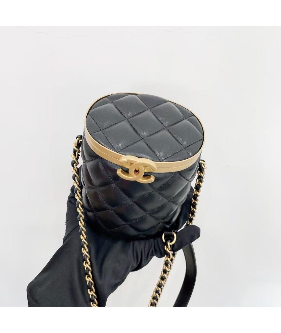 CHANEL Черная кожаная сумка через плечо, фото 3