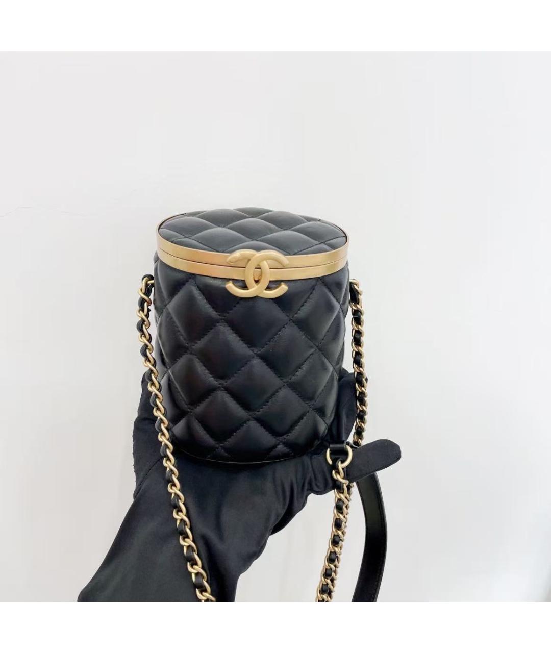 CHANEL Черная кожаная сумка через плечо, фото 8