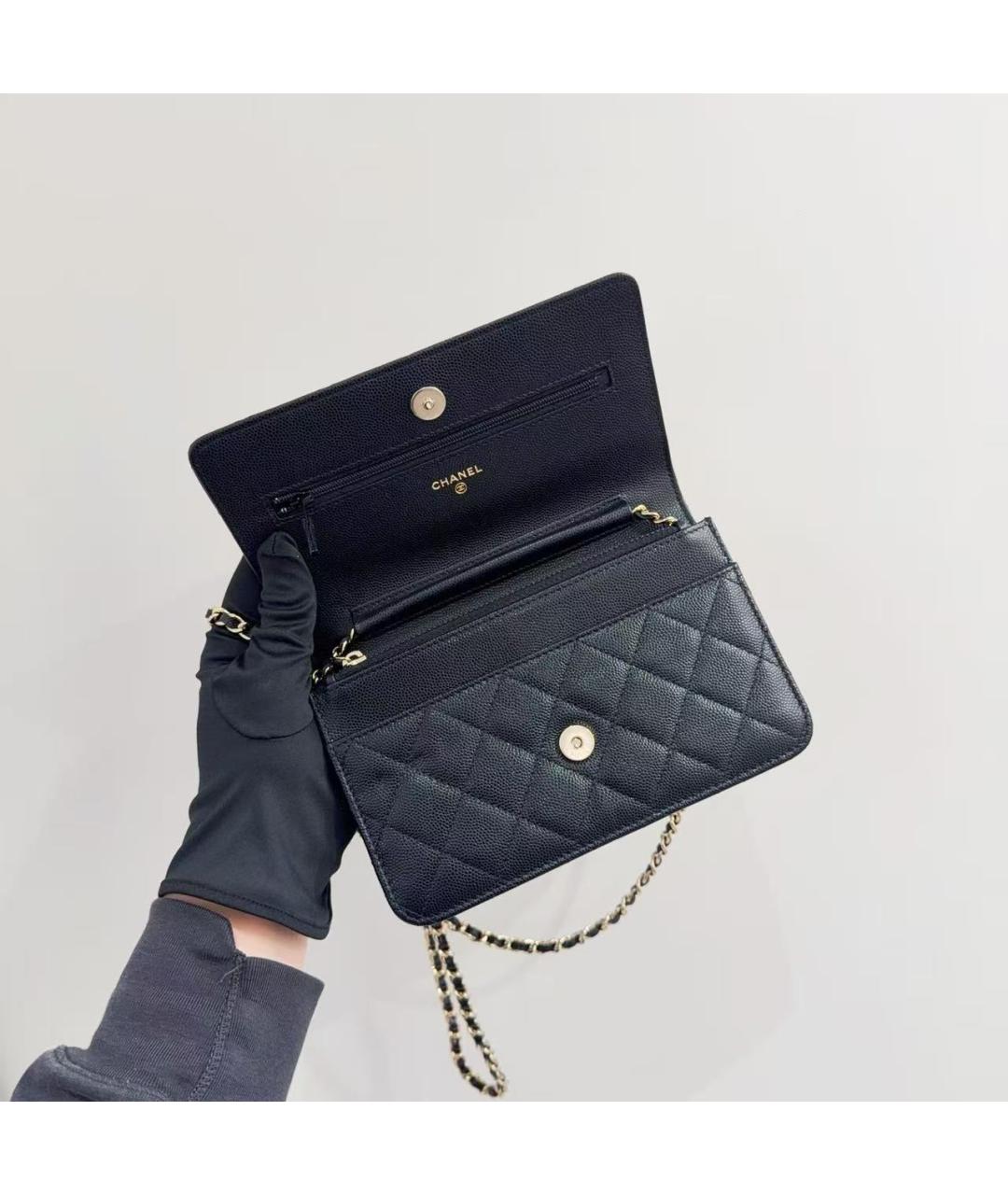 CHANEL Черная кожаная сумка через плечо, фото 5
