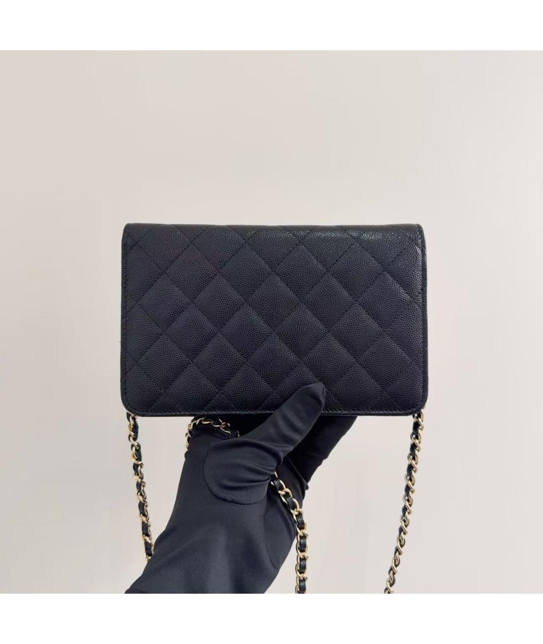 CHANEL Черная кожаная сумка через плечо, фото 3