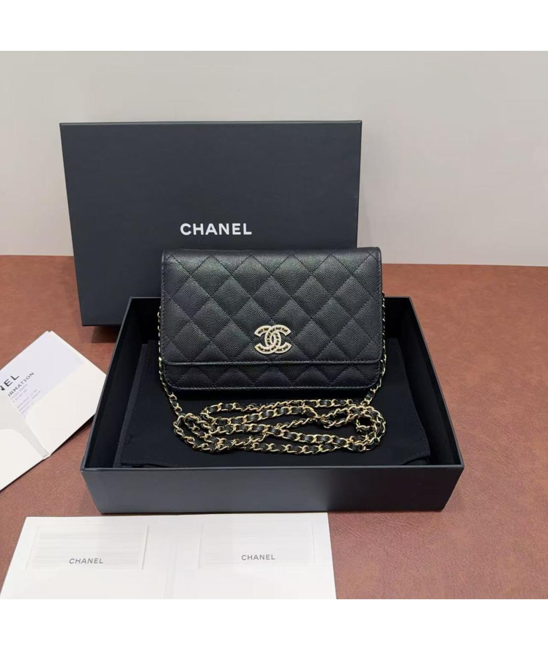 CHANEL Черная кожаная сумка через плечо, фото 7