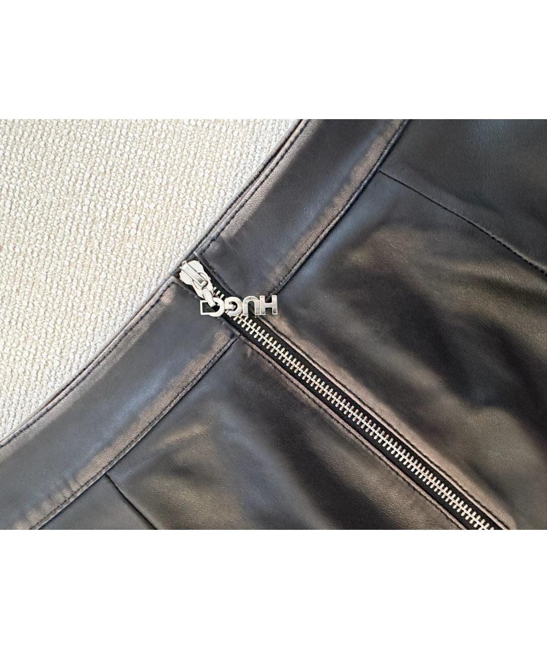 HUGO Коричневая кожаная юбка мини, фото 7