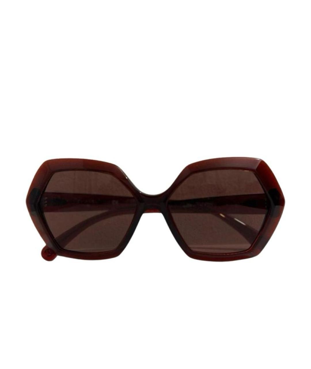 CHANEL Бордовые пластиковые солнцезащитные очки, фото 7