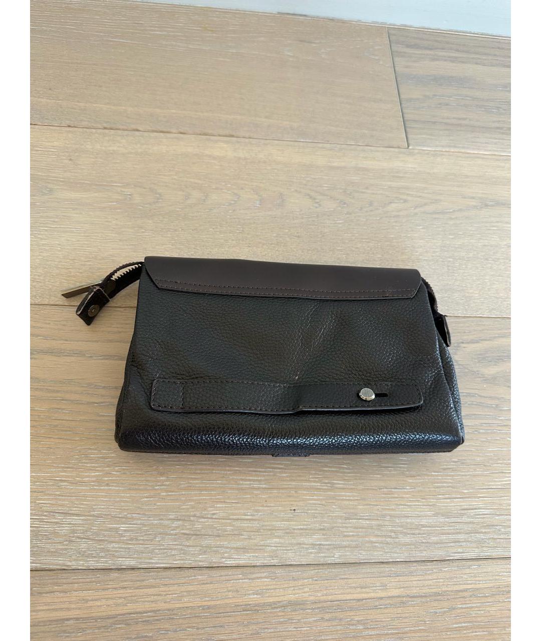 HERMES Коричневая кожаная барсетка, фото 3