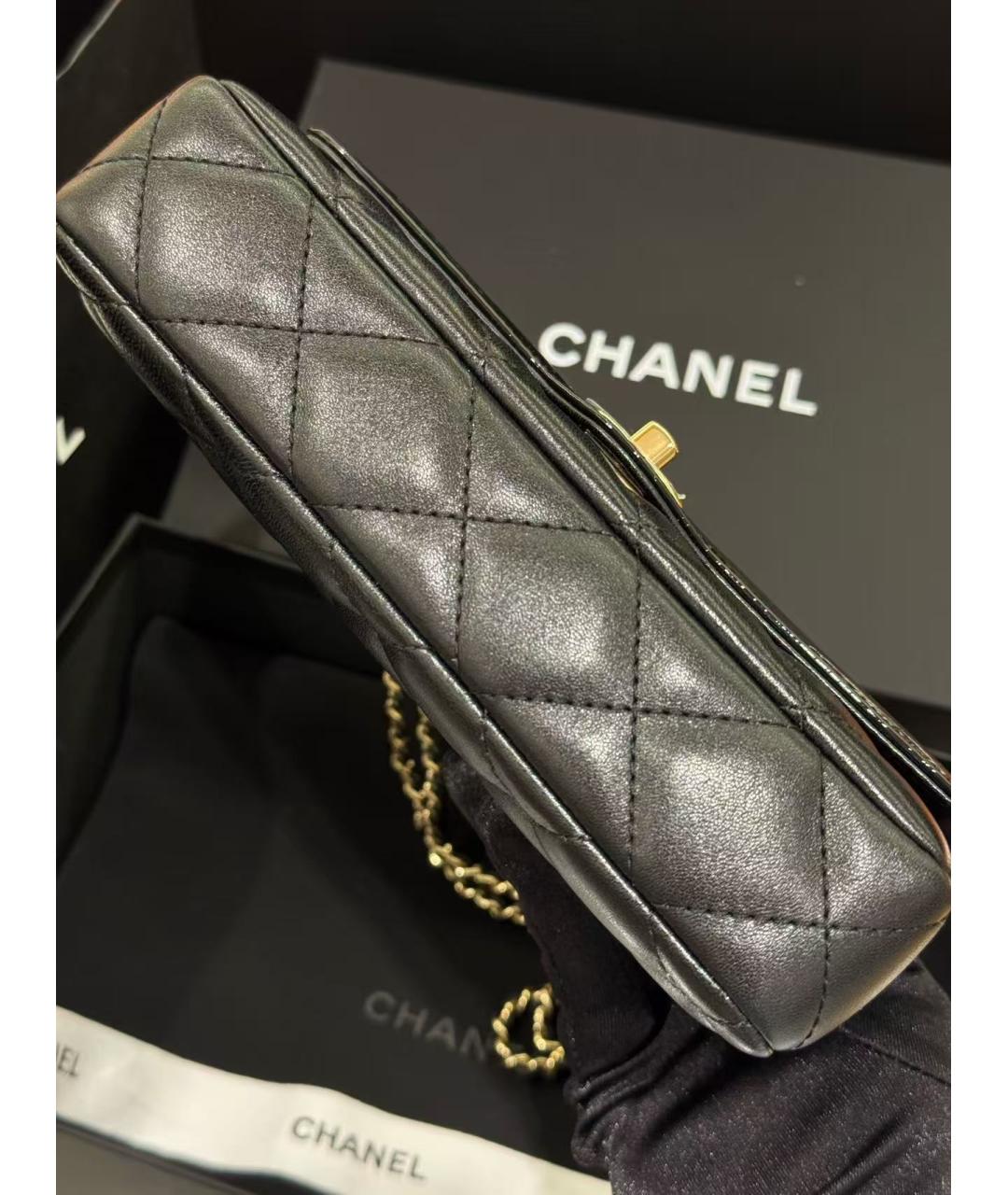 CHANEL Черная кожаная сумка через плечо, фото 5