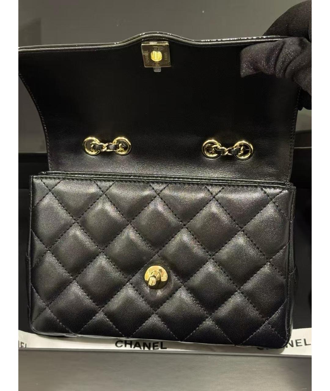 CHANEL Черная кожаная сумка через плечо, фото 4