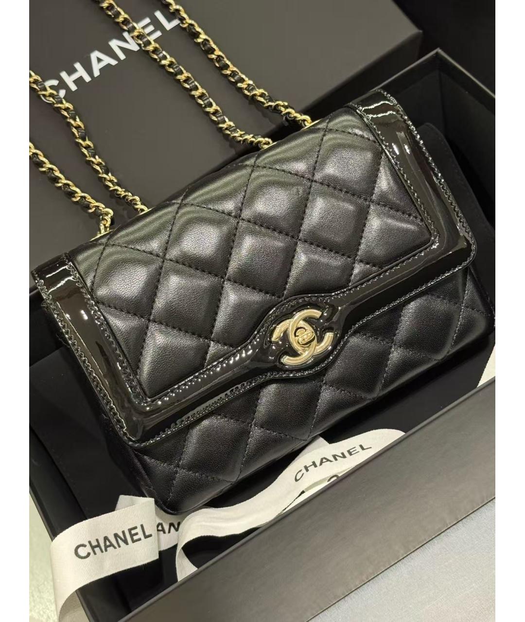 CHANEL Черная кожаная сумка через плечо, фото 3