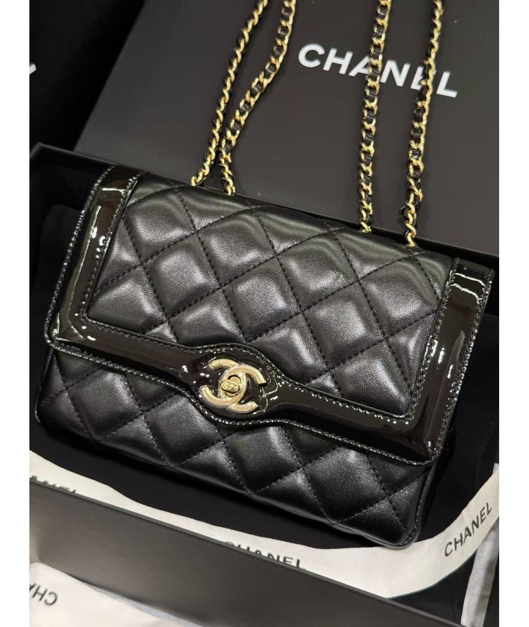 CHANEL Черная кожаная сумка через плечо, фото 2