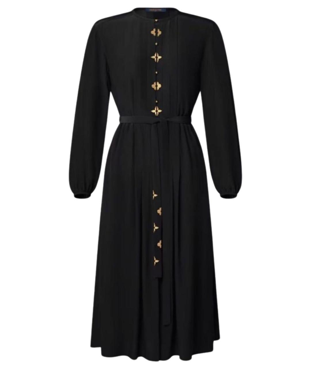 LOUIS VUITTON Черное шелковое повседневное платье, фото 1