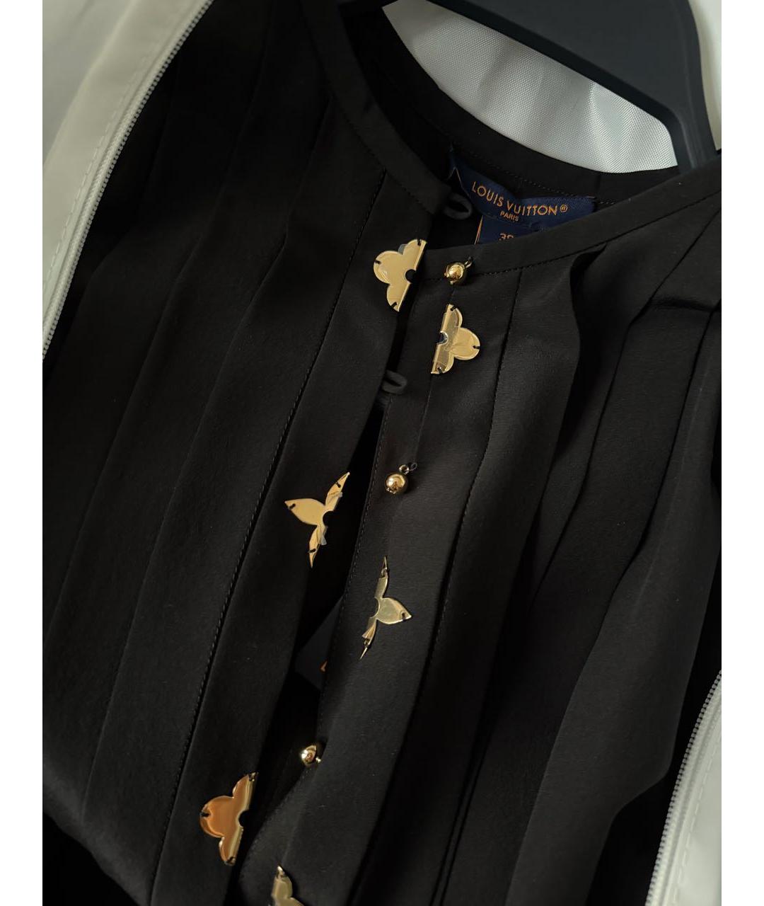 LOUIS VUITTON Черное шелковое повседневное платье, фото 3