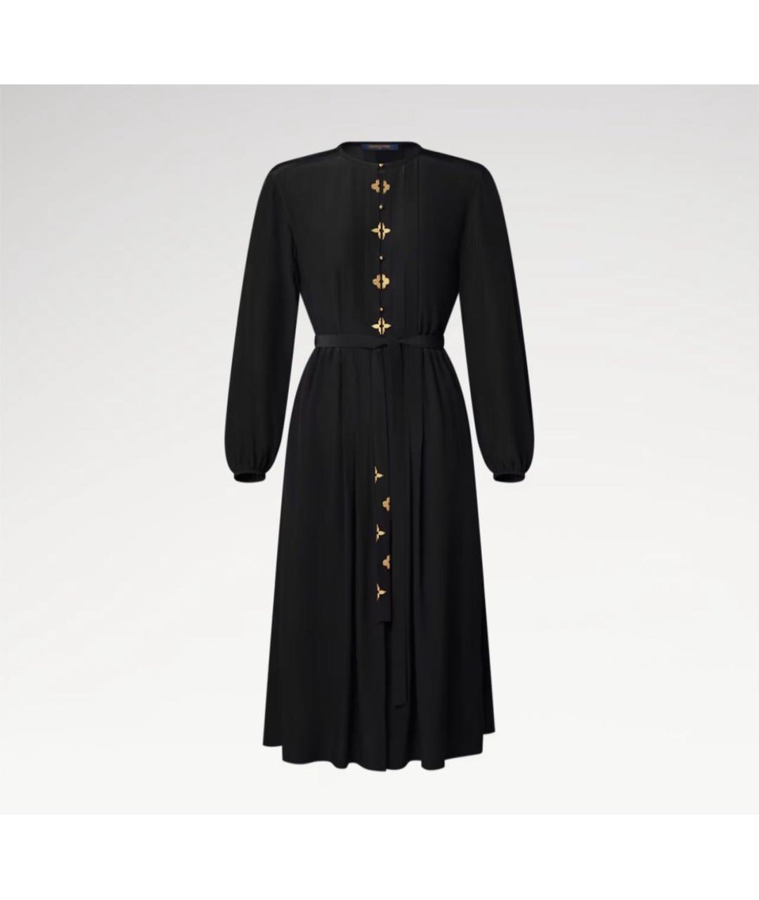 LOUIS VUITTON Черное шелковое повседневное платье, фото 4