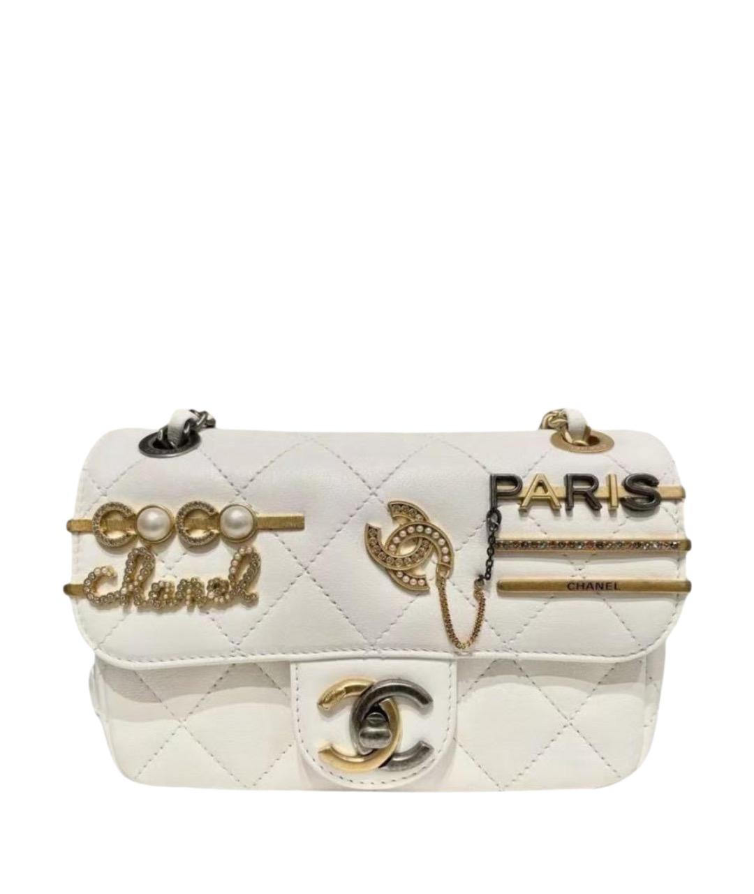 CHANEL Белая кожаная сумка через плечо, фото 1