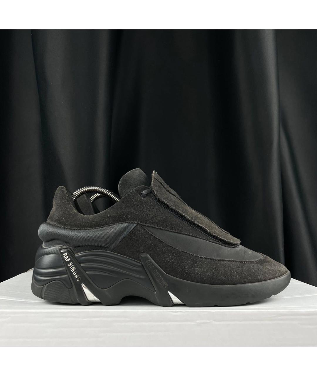 RAF SIMONS Черные замшевые низкие кроссовки / кеды, фото 9