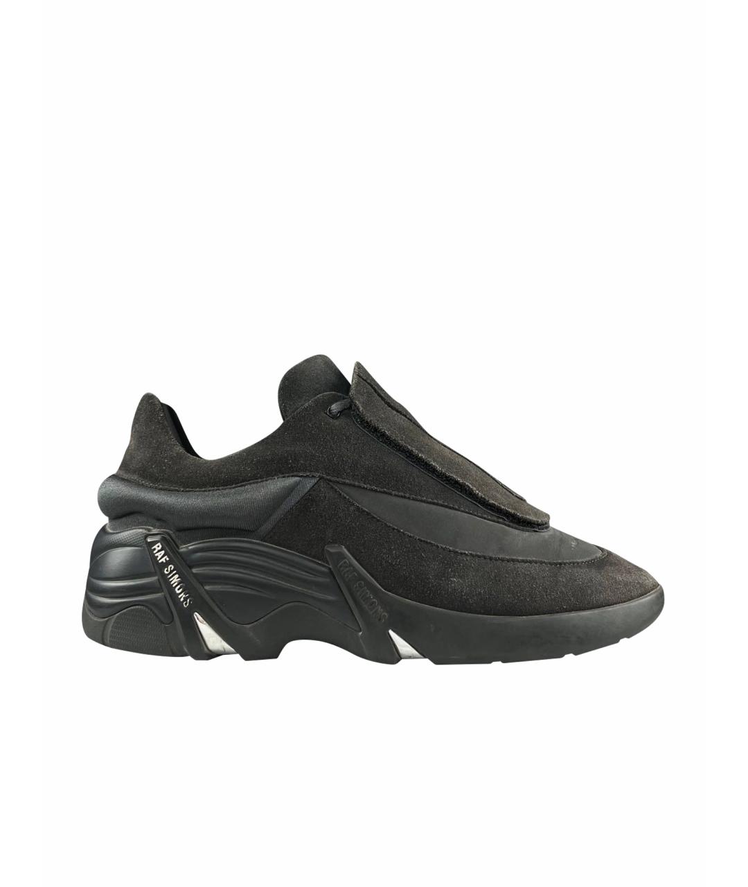 RAF SIMONS Черные замшевые низкие кроссовки / кеды, фото 1