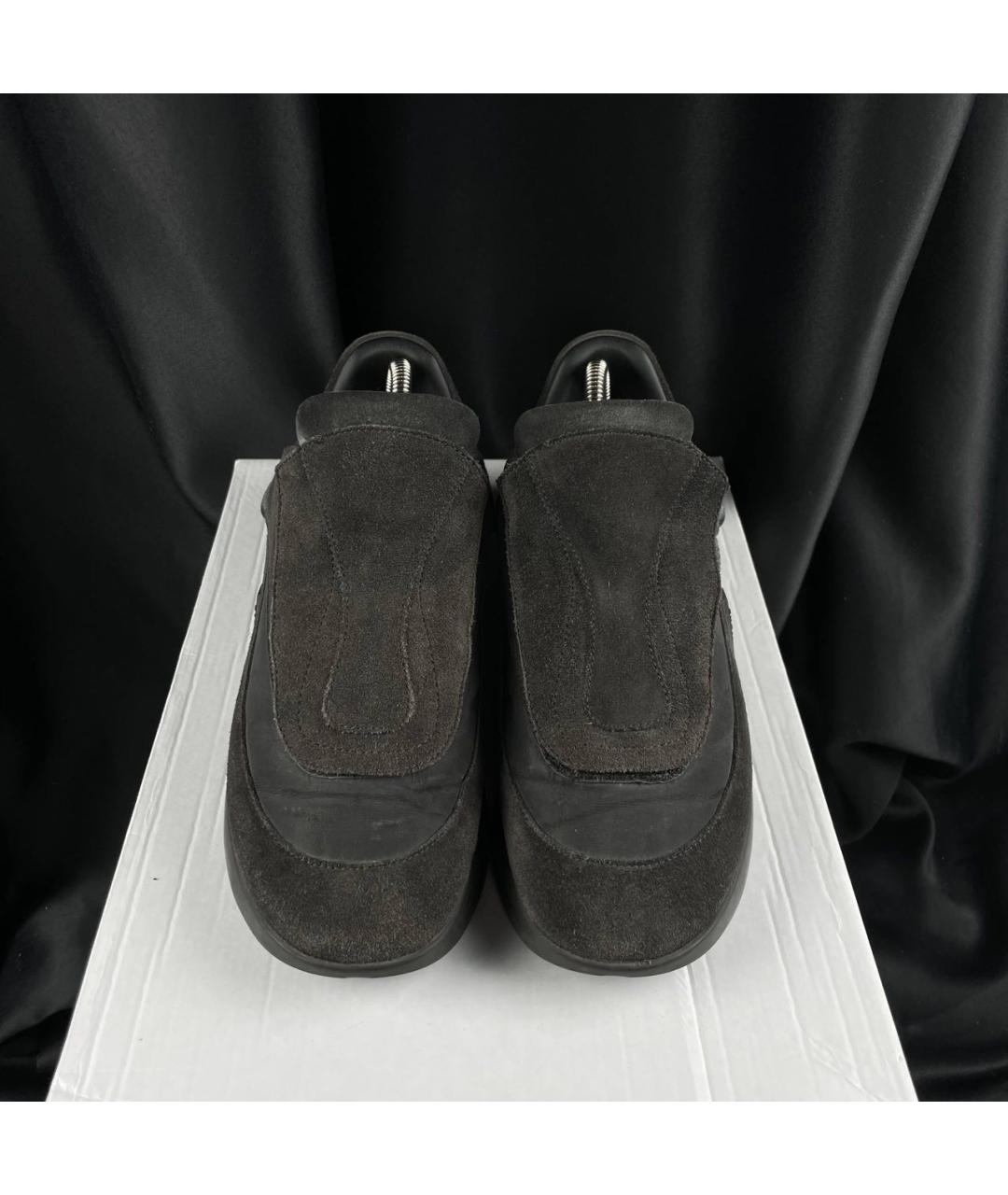 RAF SIMONS Черные замшевые низкие кроссовки / кеды, фото 2