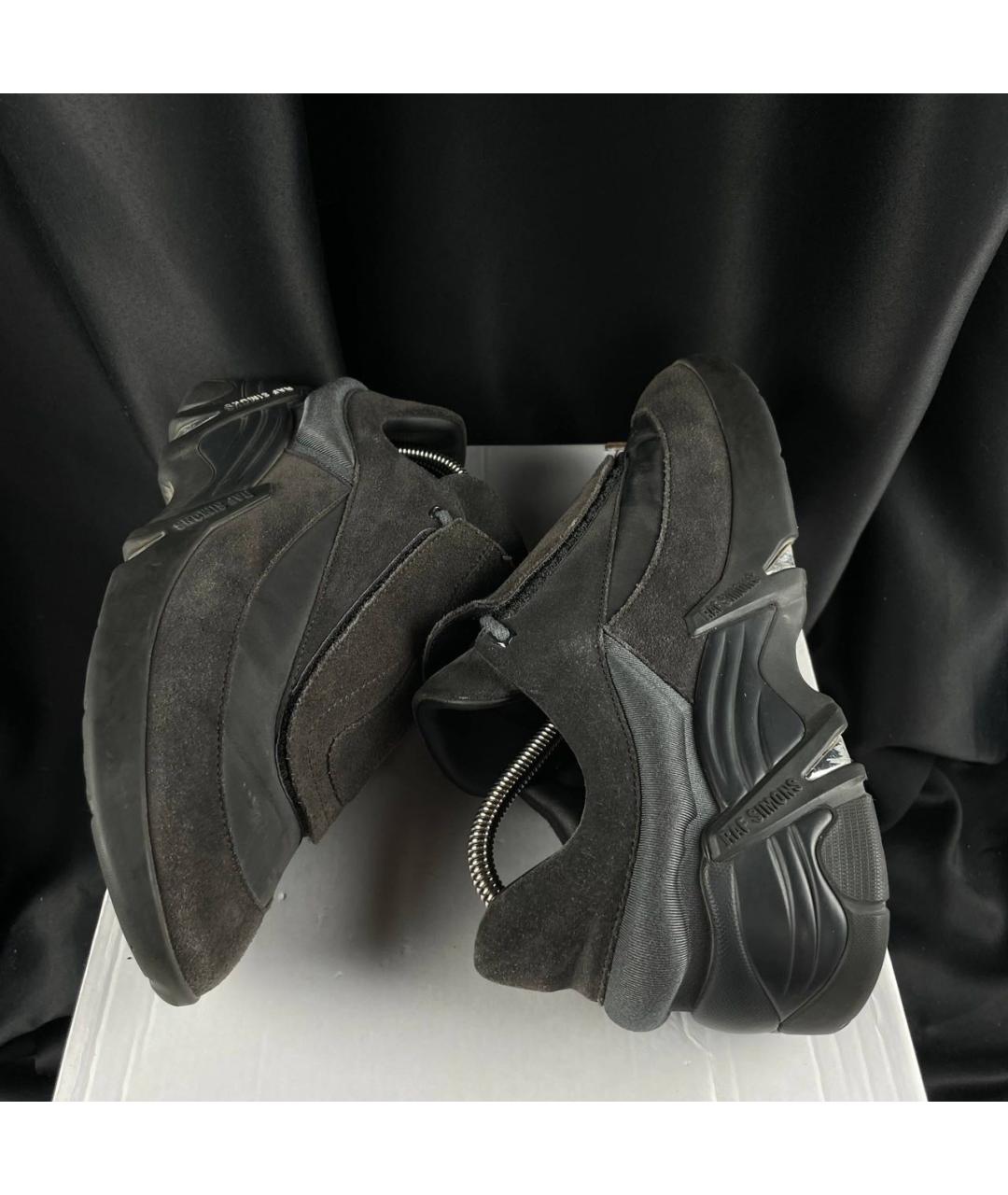 RAF SIMONS Черные замшевые низкие кроссовки / кеды, фото 3