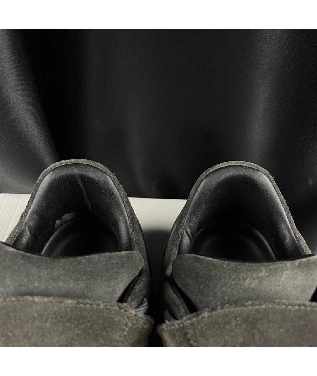 RAF SIMONS Черные замшевые низкие кроссовки / кеды, фото 7
