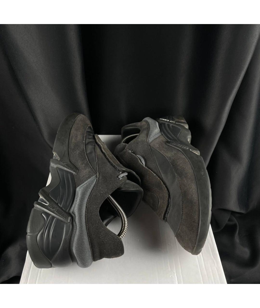 RAF SIMONS Черные замшевые низкие кроссовки / кеды, фото 4