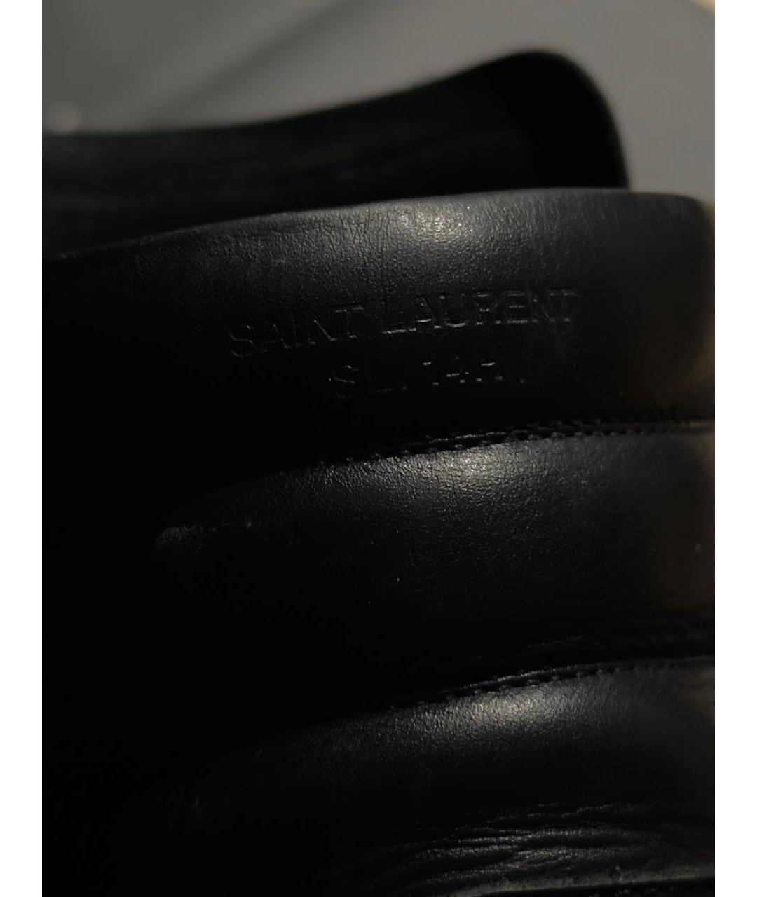 SAINT LAURENT Черные кожаные высокие кроссовки / кеды, фото 5