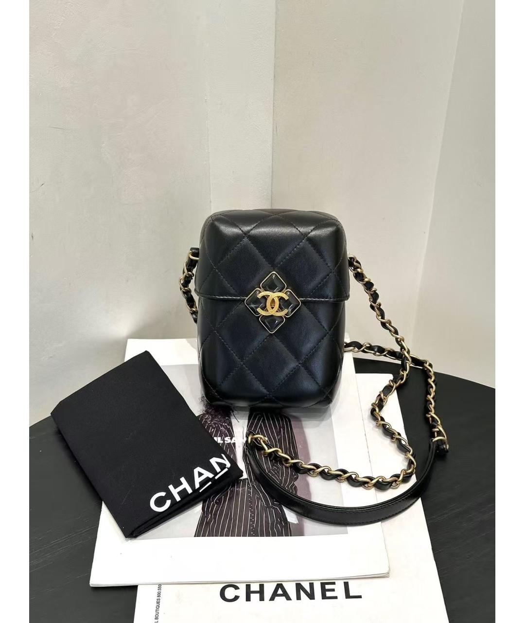 CHANEL Черная кожаная сумка через плечо, фото 5