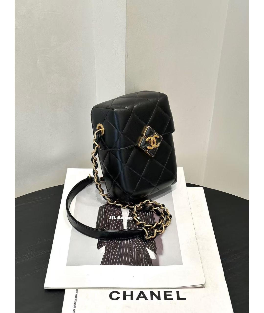 CHANEL Черная кожаная сумка через плечо, фото 4