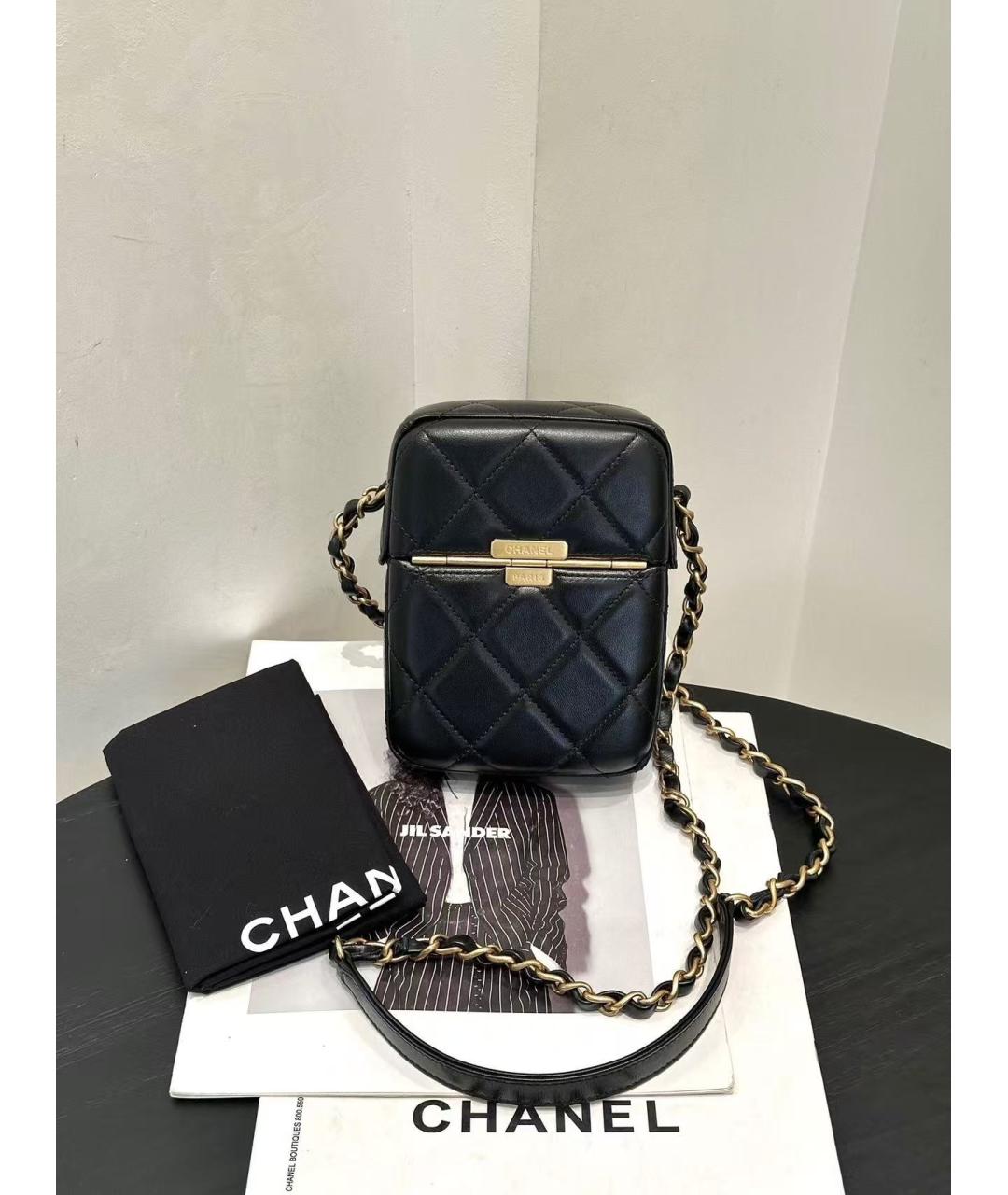 CHANEL Черная кожаная сумка через плечо, фото 3