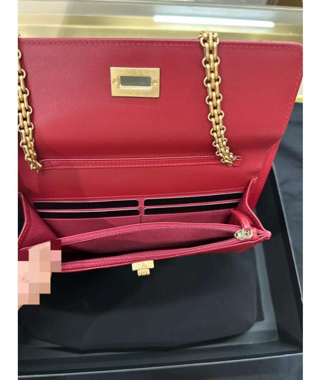 CHANEL Красная кожаная сумка через плечо, фото 5