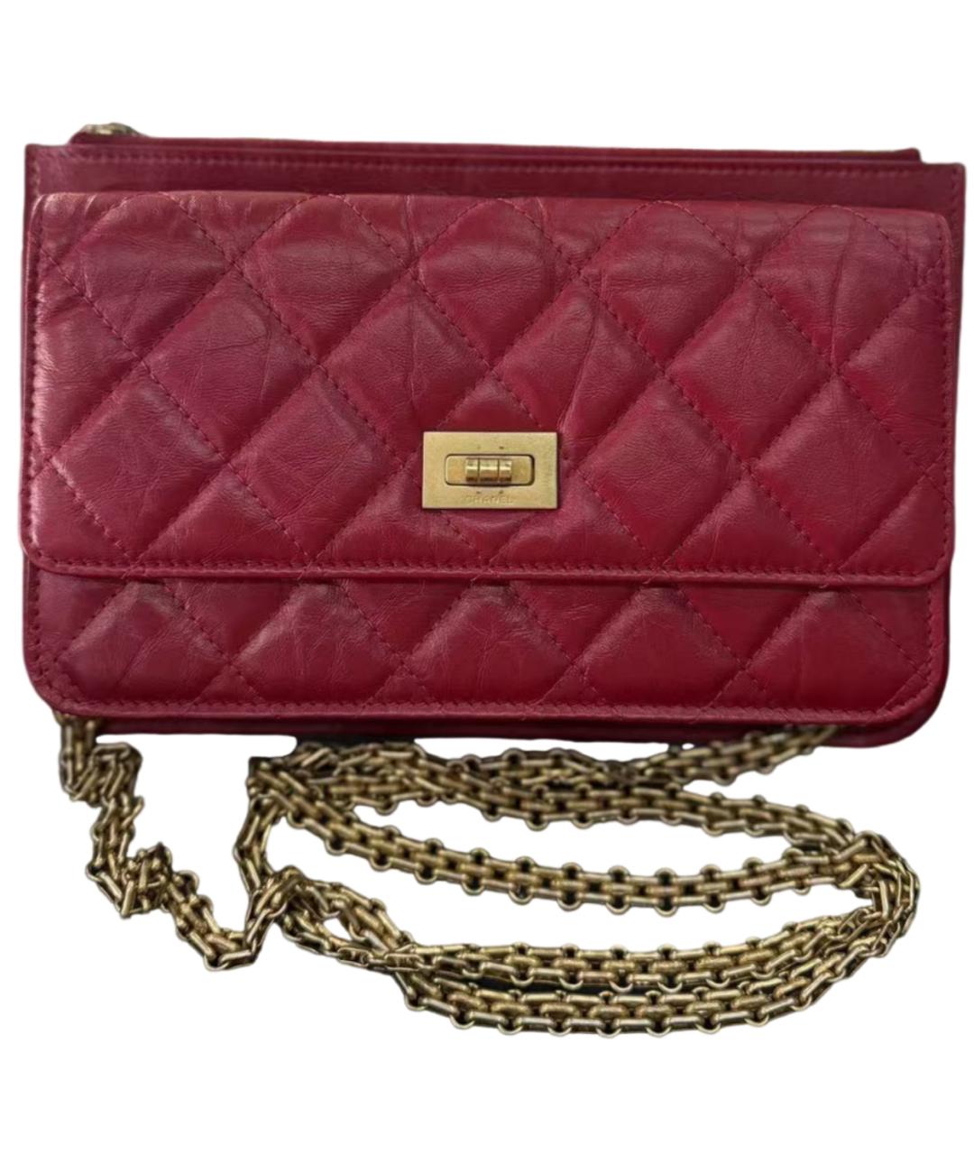 CHANEL Красная кожаная сумка через плечо, фото 6
